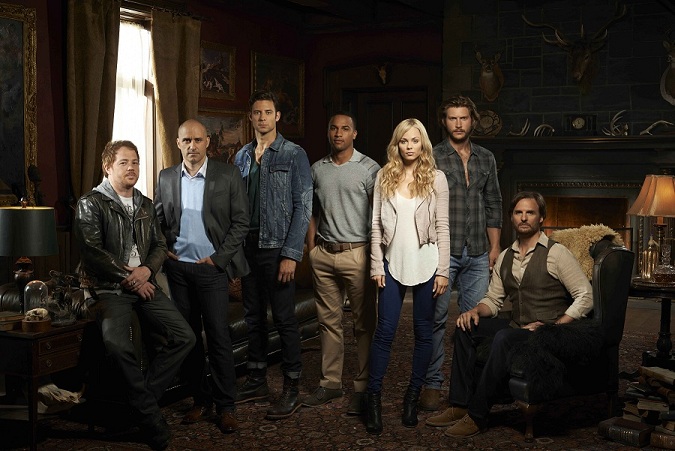 Stonehaven Pack from left: Peter Myers as played by Joel Keller, Antonio Sorrentino as played by Paulino Nunes, Nick Sorrentino as played by Steve Lund, Logan Jonson as played by Michael Xavier, Elena Michaels as played by Laura Vandervoot, Clayton Danvers as played by Greyston Holt and Jeremy Danvers as played by Greg Bryk. Source: http://www.bellmedia.ca/pr/press/saturday-nights-shapeshift-as-spaces-new-original-series/